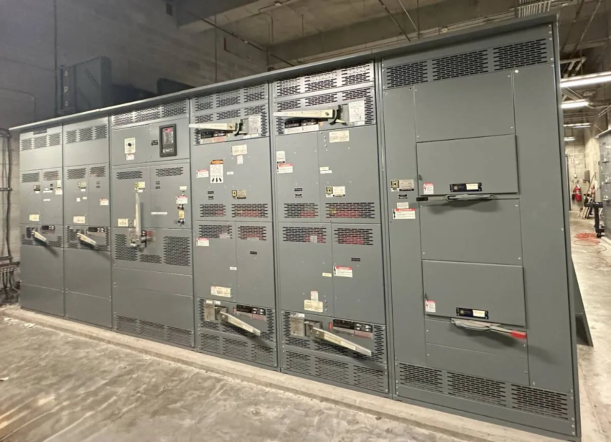 Electrical distribution equipment monitored during a power quality study